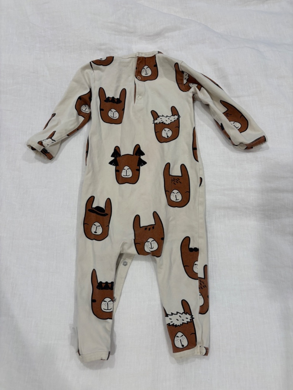 Tinycottons Llama Faces Romper 12–18M | Made in Portugal - Picture 4 of 4